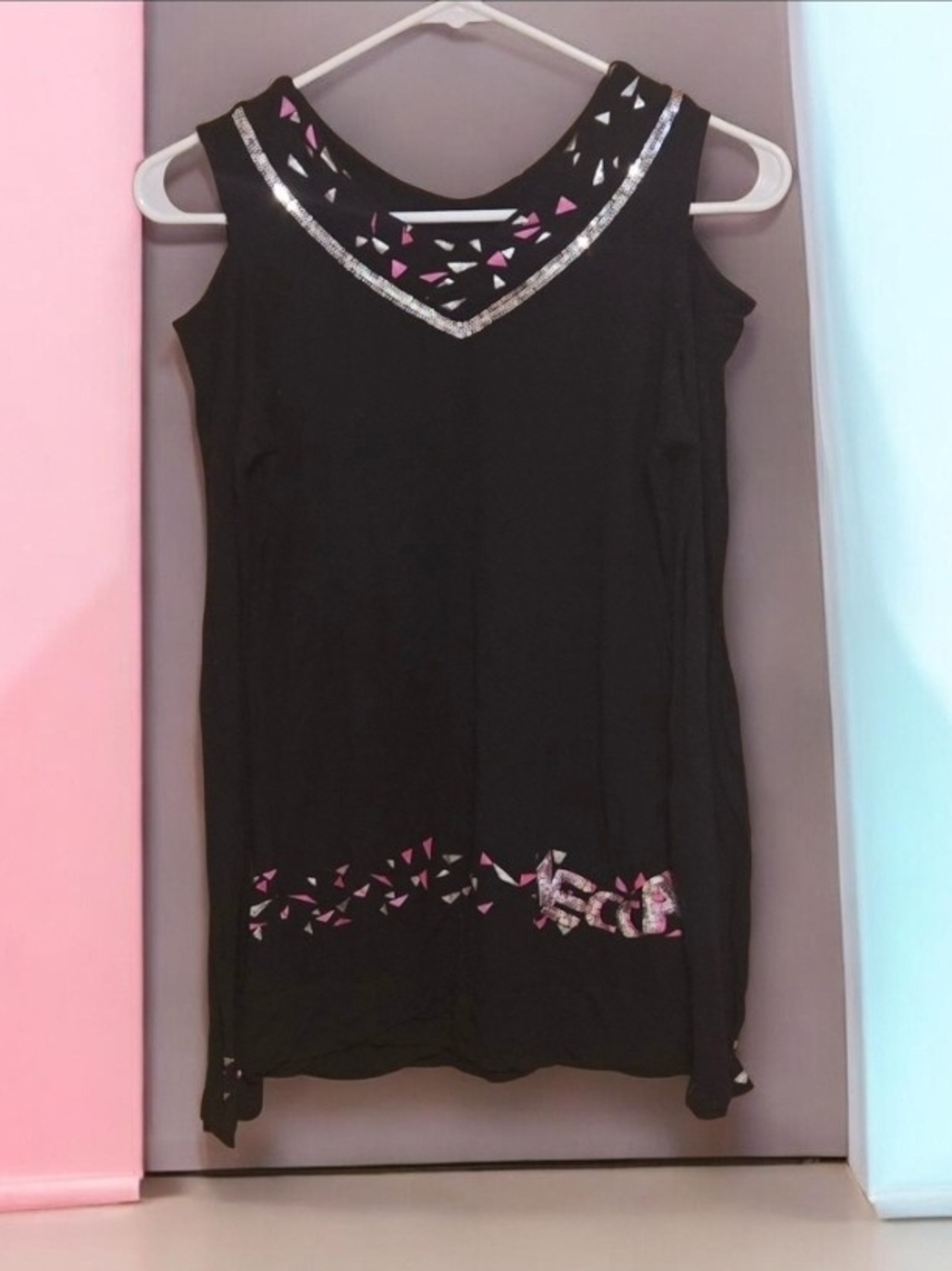 FASHION BLACK MECCA GIRL TOP WITH LONG SLEEVES